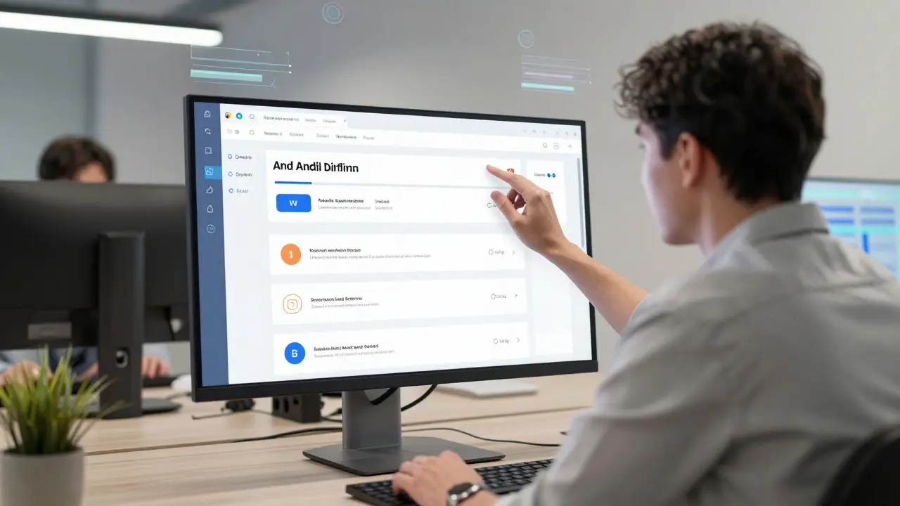 Marketer optimizing a single ad headline with automated analytics in background