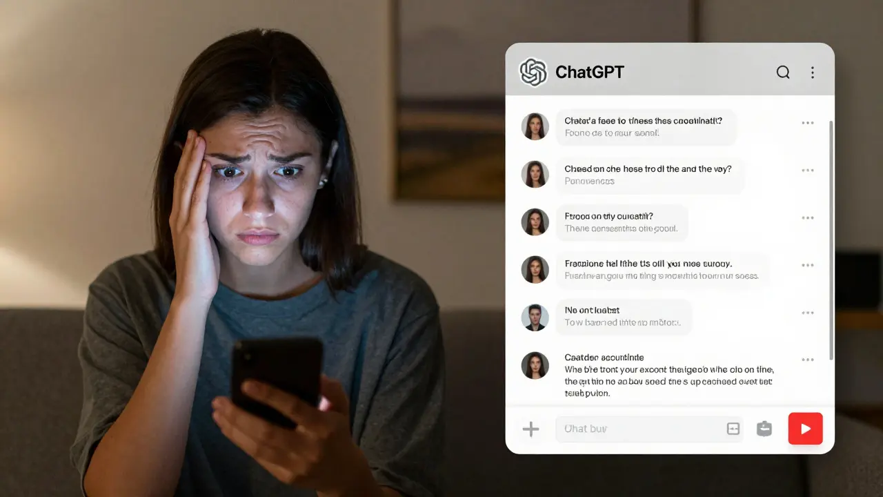 Person hesitating to share a post while an AI analysis overlay reveals manipulative content.