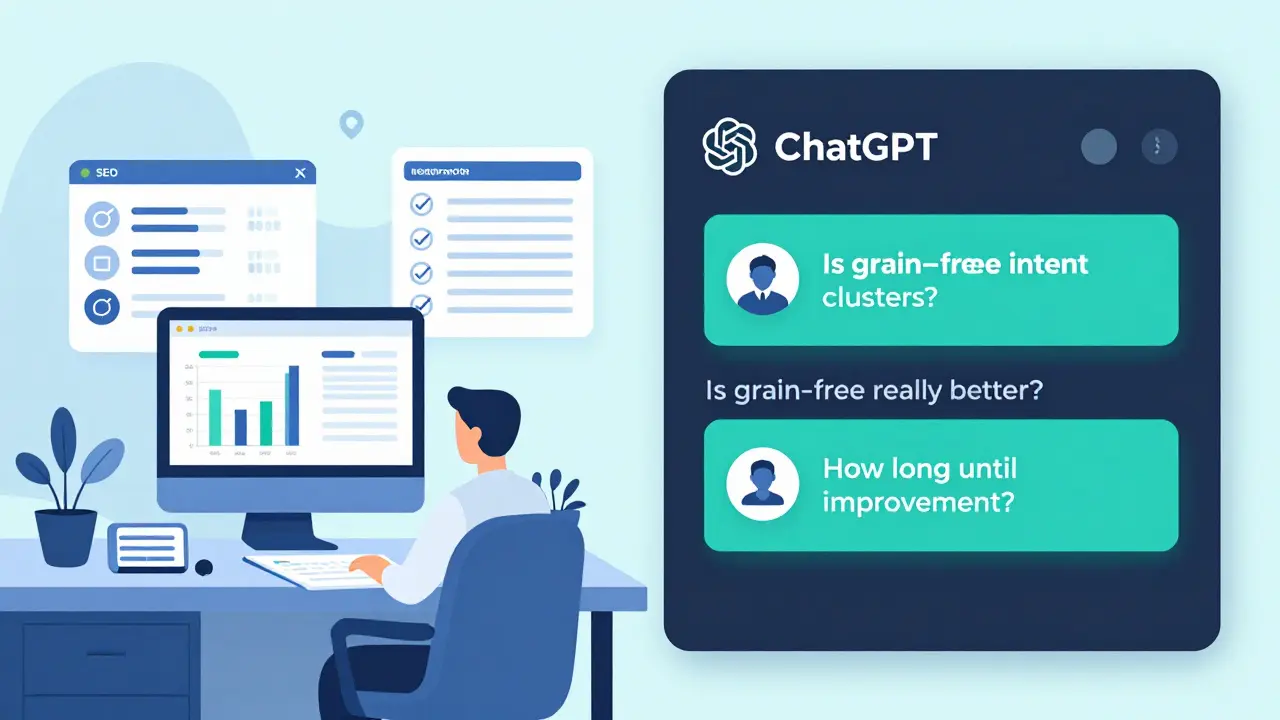 Side-by-side comparison of outdated SEO methods versus ChatGPT's intent-based keyword insights.