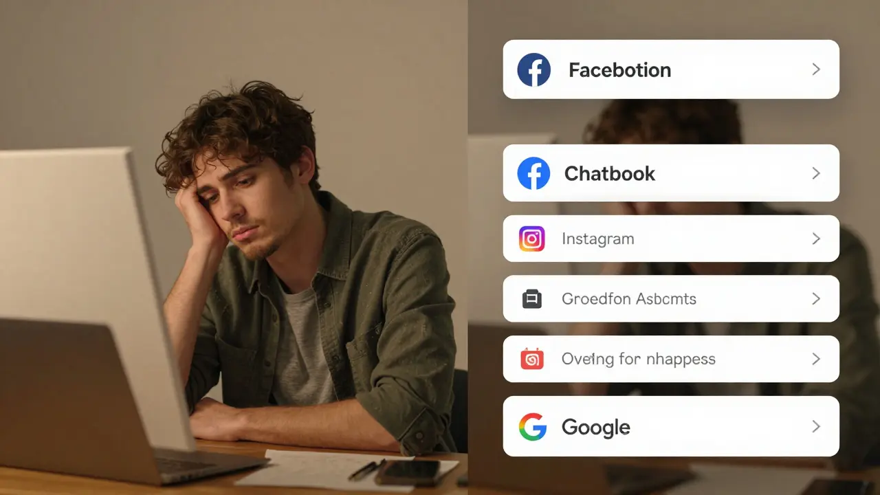Split-screen showing a marketer transitioning from frustration to confidence as AI generates platform-specific ad copies.
